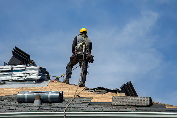 Professional Gutter Installation technician working in Belfast, ME